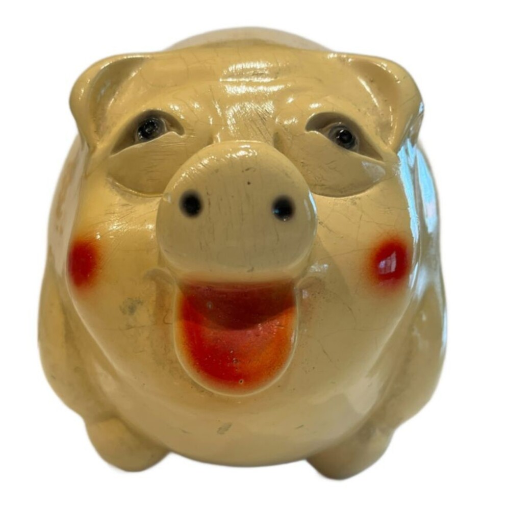 VTG 1946 Chalkware Piggy Bank Mid-Century Decor